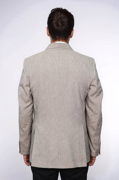 Slim-Fit Peak Lapel Light Brown Jacket