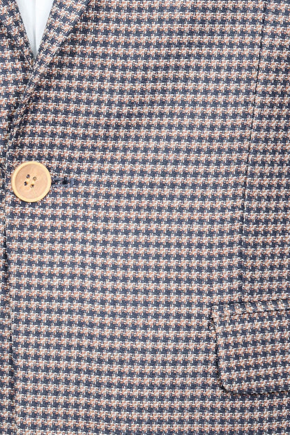 Patterned Navy Slim-Fit Blazer
