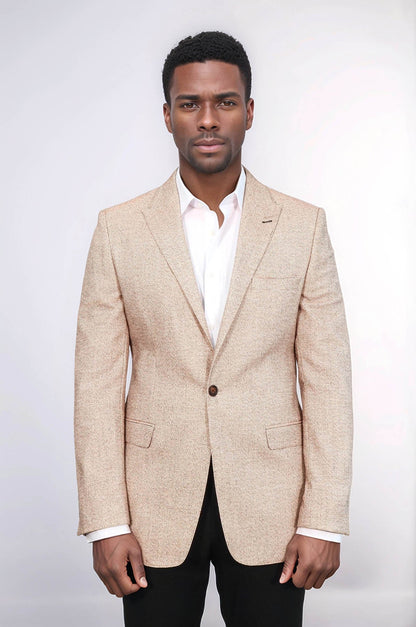 KOALA SYDNEY  Patterned Slim-Fit Yellow Blazer -