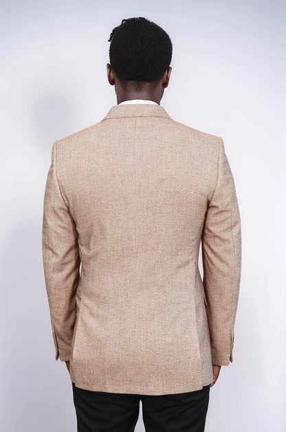 KOALA SYDNEY  Patterned Slim-Fit Yellow Blazer -