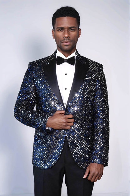 KOALA SYDNEY  Glitter Pattern Black Men Prom Blazer