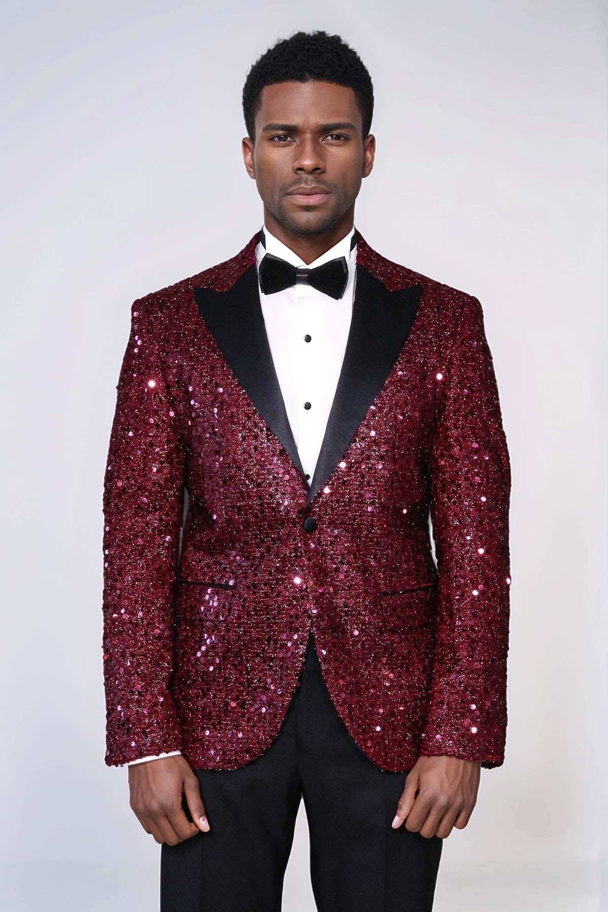 KOALA SYDNEY  Glitter Pattern Burgundy Men Prom Blazer