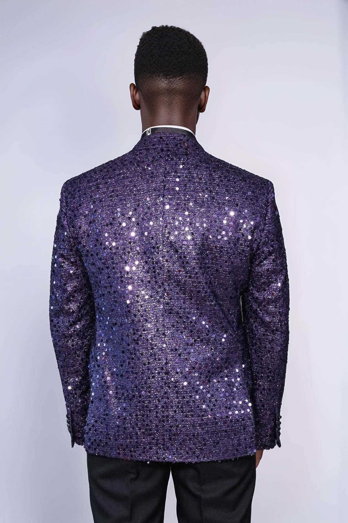 Glitter Pattern Purple Men Prom Blazer