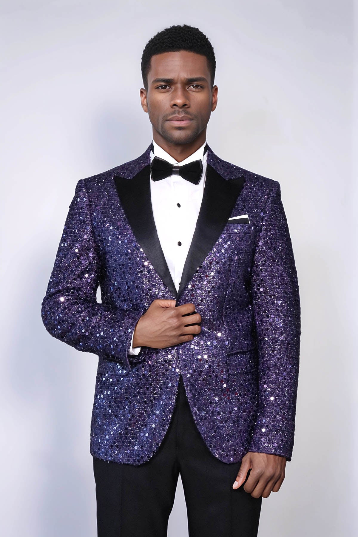 KOALA SYDNEY  Glitter Pattern Purple Men Prom Blazer