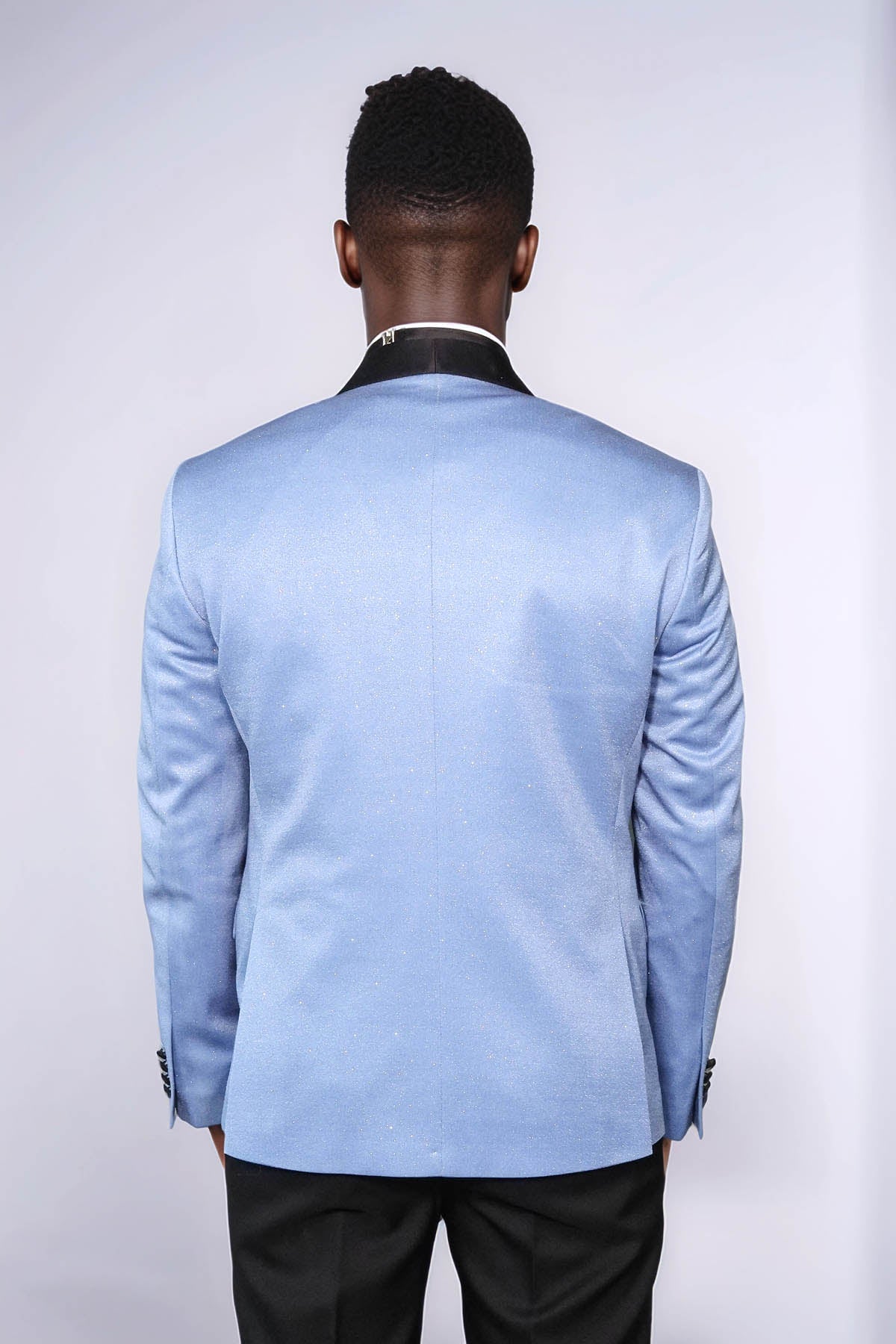 Shawl Lapel Sky Blue Men Wedding Groom Blazer