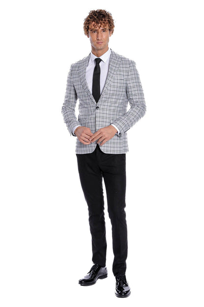 Checked Brown Men Blazer