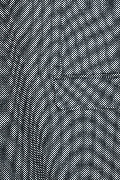 Patterned Slim-Fit Dark Grey Men Blazer - Wessi
