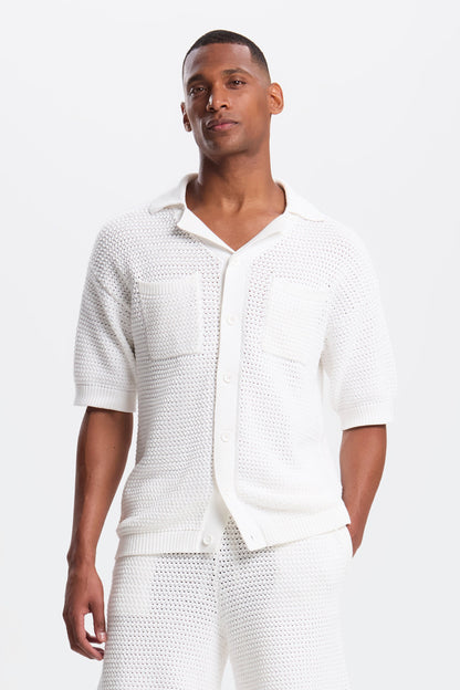 Matese Short Sleeve Crochet Shirt