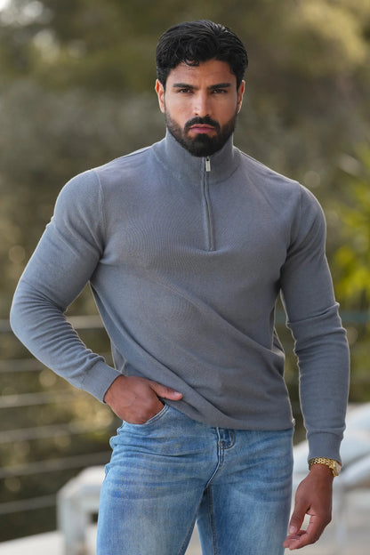 THE SANTONI HALF ZIP SWEATER