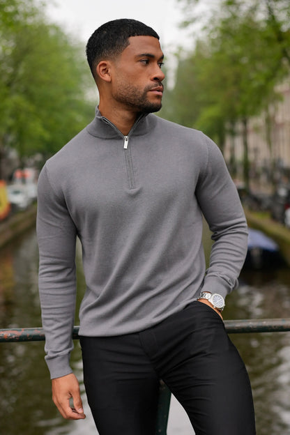 THE SANTONI HALF ZIP SWEATER