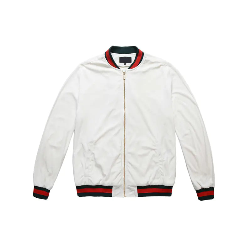 Classic White Pilot Baseball Jacket
