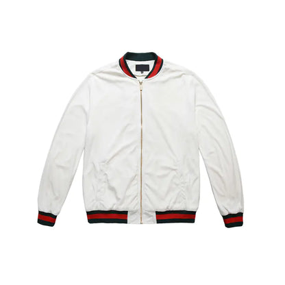 Classic White Pilot Baseball Jacket