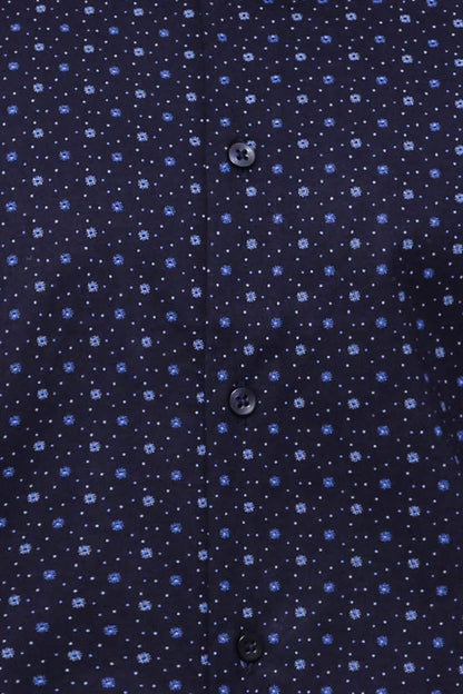 KOALA SYDNEY  Dot Patterned Long Sleeves Navy Blue Men's Shirt -