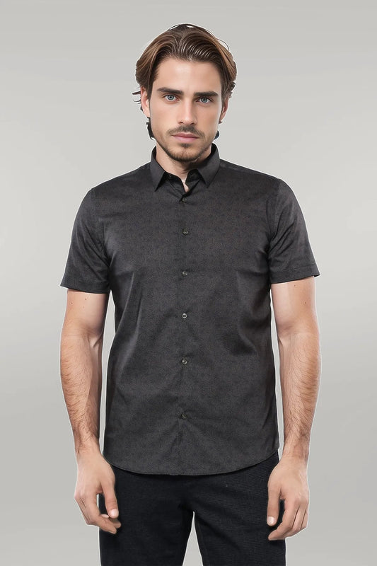 KOALA SYDNEY  Patterned Short Sleeves Khaki Men Shirt -