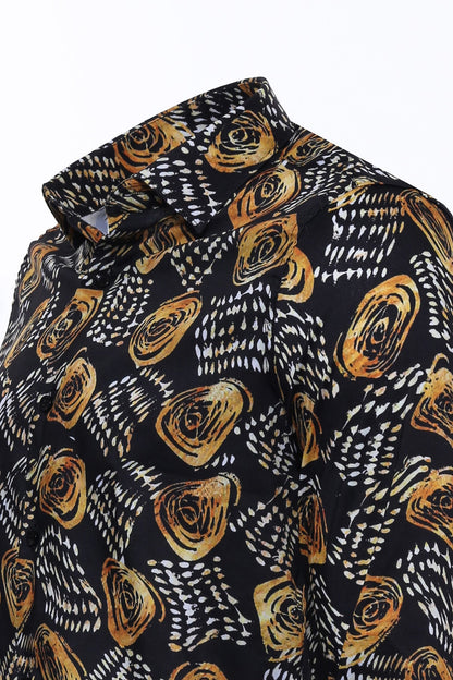 KOALA SYDNEY  Floral Patterned Long Sleeves Slim Fit Black Men Shirt -