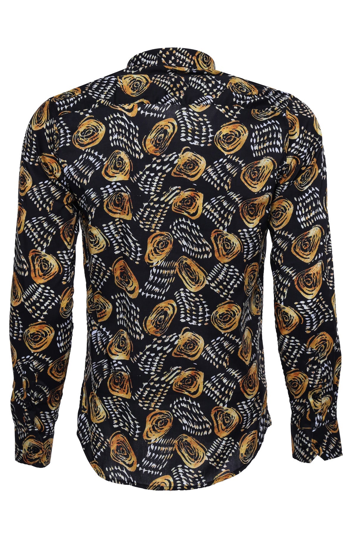 KOALA SYDNEY  Floral Patterned Long Sleeves Slim Fit Black Men Shirt -