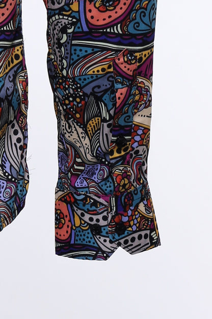 Patterned Slim Fit Long Sleeves Multicolor Men Shirt