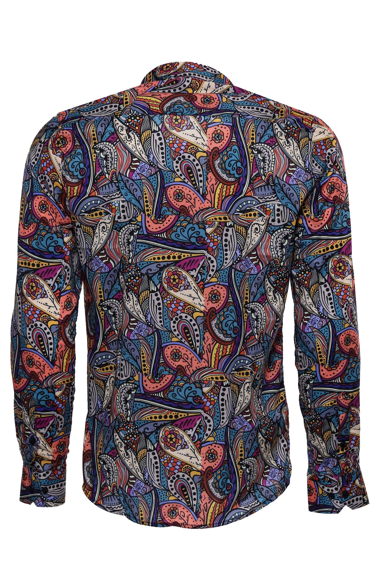 Patterned Slim Fit Long Sleeves Multicolor Men Shirt