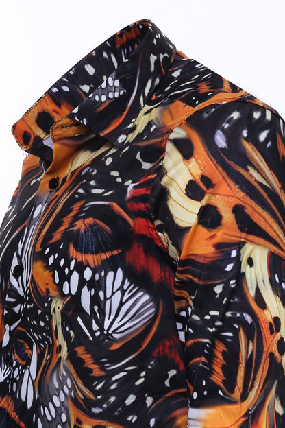 Animal Patterned Long Sleeves Multicolor Men's Shirt -