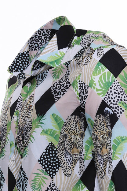 KOALA SYDNEY  Leopard Pattern Long Sleeves Multicolor Men Shirt -