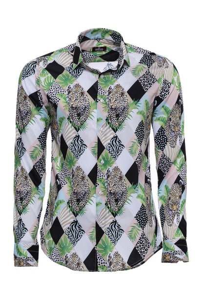 KOALA SYDNEY  Leopard Pattern Long Sleeves Multicolor Men Shirt -
