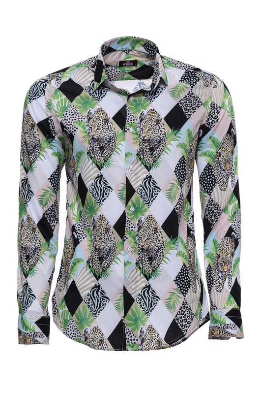KOALA SYDNEY  Leopard Pattern Long Sleeves Multicolor Men Shirt -