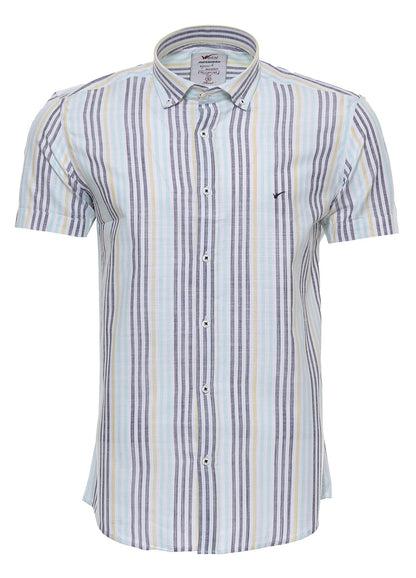 KOALA SYDNEY  Striped Short Sleeves Men Blue Shirt -
