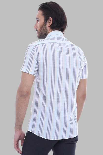 KOALA SYDNEY  Striped Short Sleeves Men Blue Shirt -