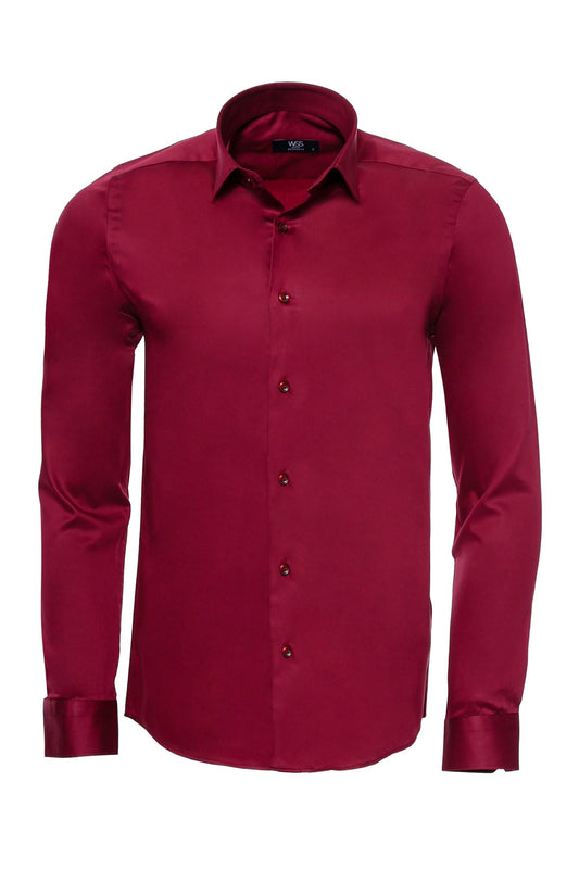 KOALA SYDNEY  Slim Fit Long Sleeve Burgundy Men Shirt -