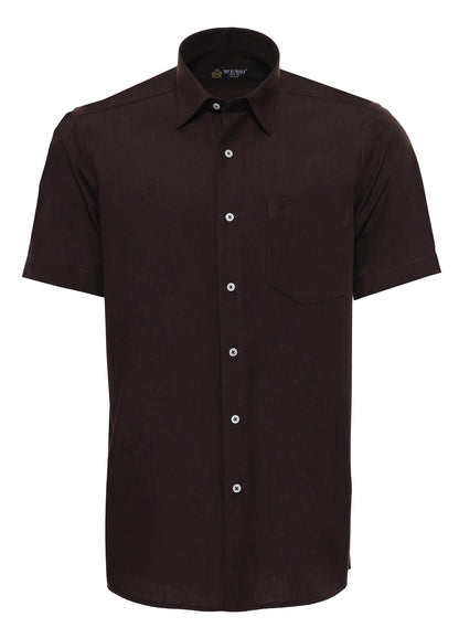 KOALA SYDNEY  Plain Short Sleeves Brown Men Shirt -