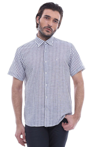 KOALA SYDNEY  Regular Striped Short Sleeve White Shirt-