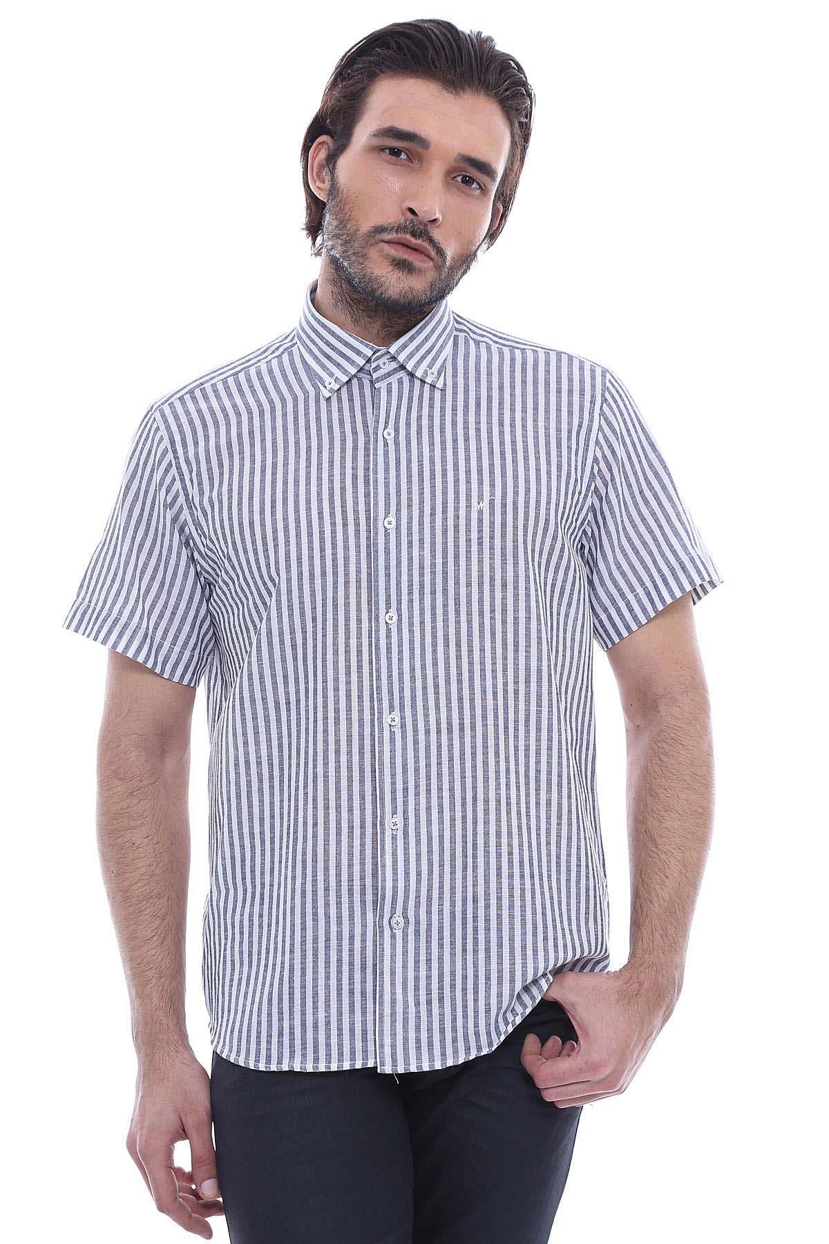 KOALA SYDNEY  Regular Striped Short Sleeve White Shirt-