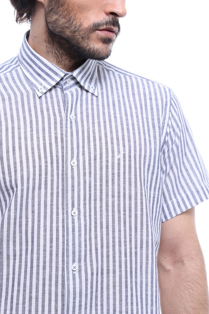 KOALA SYDNEY  Regular Striped Short Sleeve White Shirt-