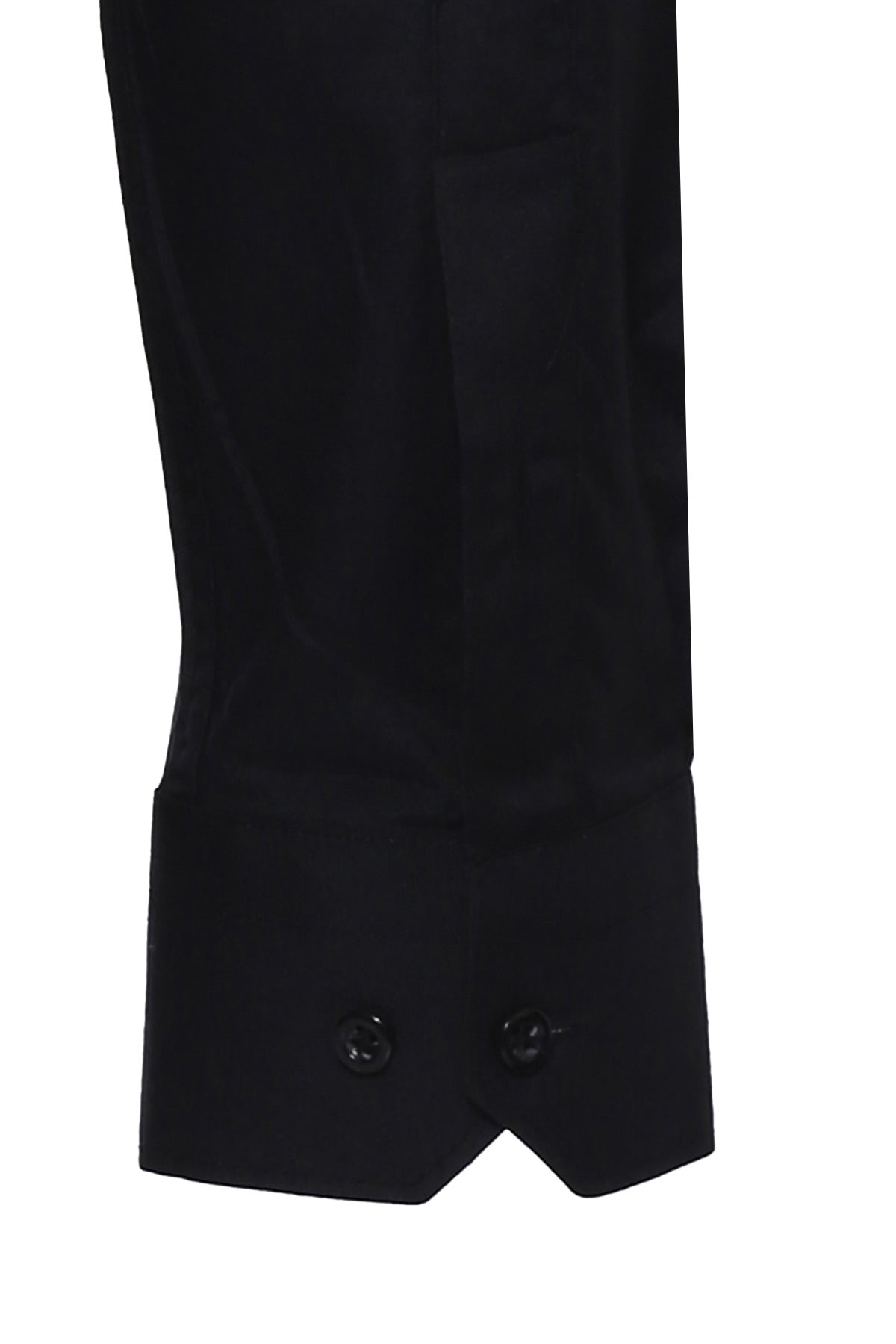 Plain Long Sleeves Regular Fit Black Men Shirt -