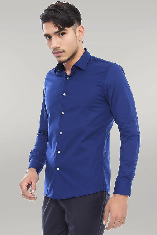 Indigo Blue Slim Fit Men's Shirt