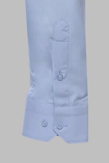 Sky Blue Plain Long Sleeves Regular Fit Shirt