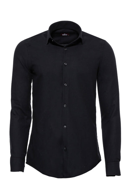 KOALA SYDNEY  Plain Slim Fit Black Men Lumberjack Shirt -