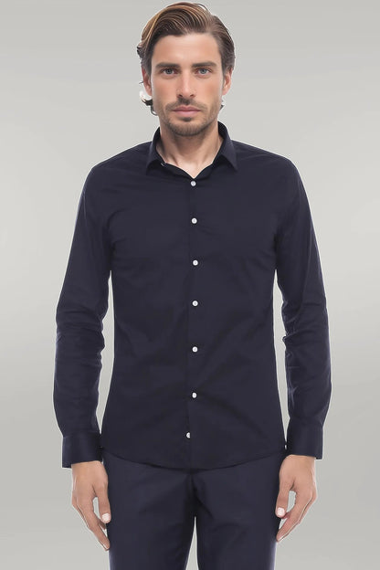 KOALA SYDNEY  Plain Slim Fit Black Men Lumberjack Shirt -