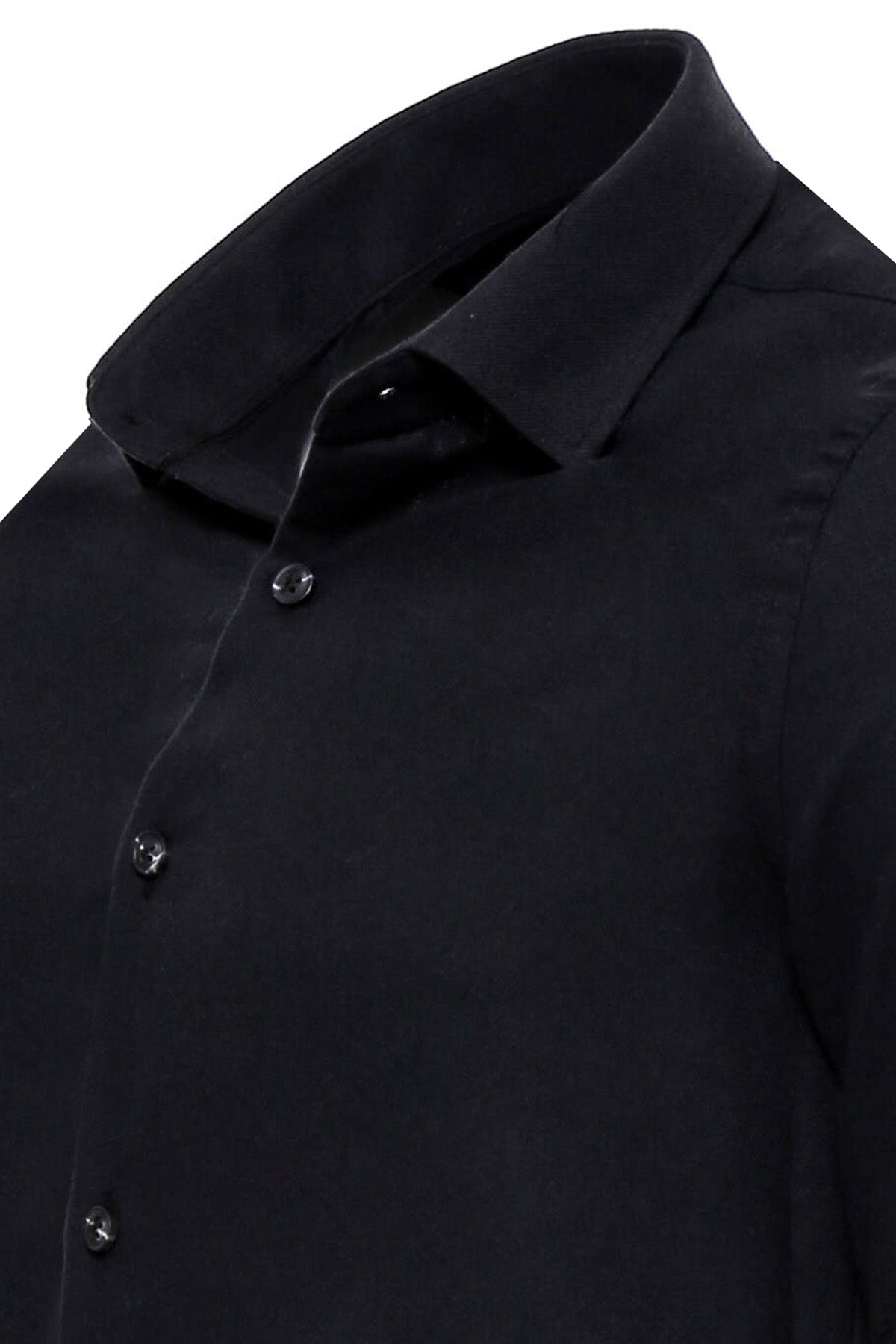KOALA SYDNEY  Plain Slim Fit Black Men Lumberjack Shirt -