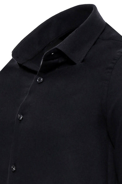 KOALA SYDNEY  Plain Slim Fit Black Men Lumberjack Shirt -