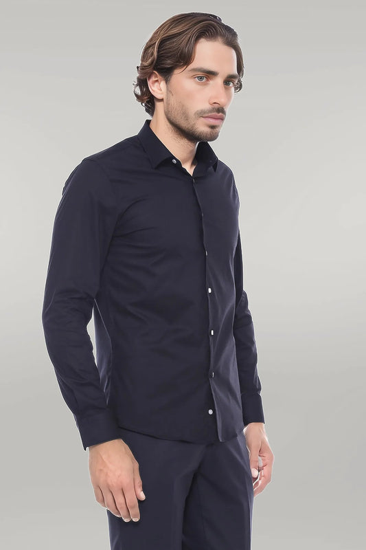 KOALA SYDNEY  Plain Slim Fit Black Men Lumberjack Shirt -