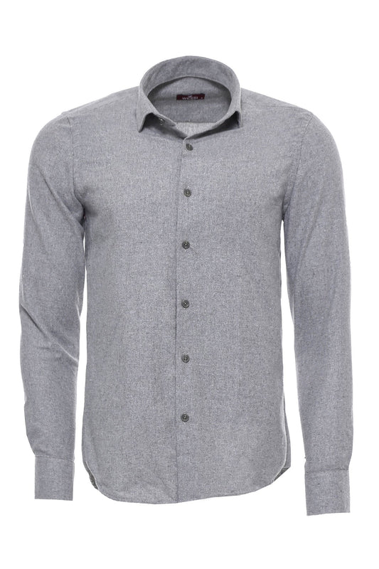 KOALA SYDNEY  Slim Fit Plain Light Grey Men Lumberjack Shirt -