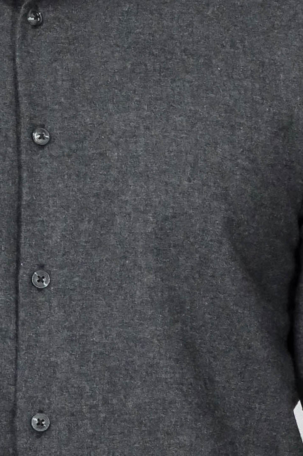 Slim Fit Plain Dark Grey Men Lumberjack Shirt