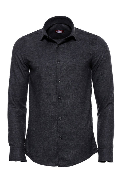 KOALA SYDNEY  Slim Fit Plain Dark Grey Men Lumberjack Shirt -