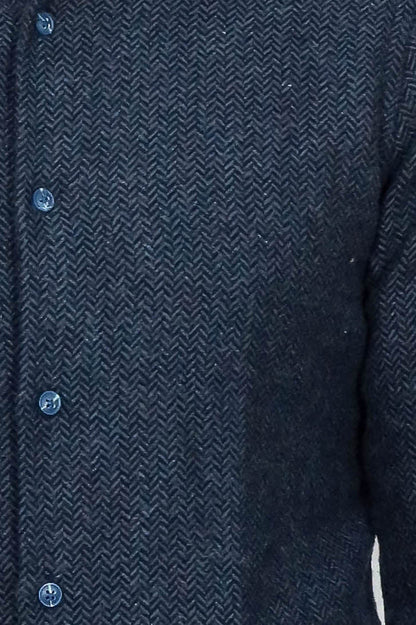 Winter Navy Blue Patterned Men's Lumberjack Shirt - Wessi
