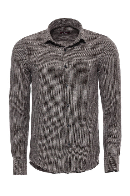 Brown Plaid Lumberjack Shirt -