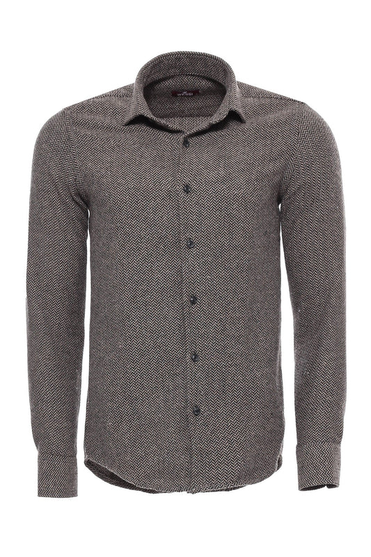 Brown Plaid Lumberjack Shirt -