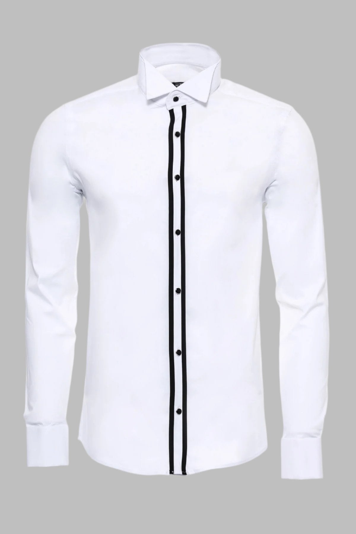 Button Detailed White Formal Shirt
