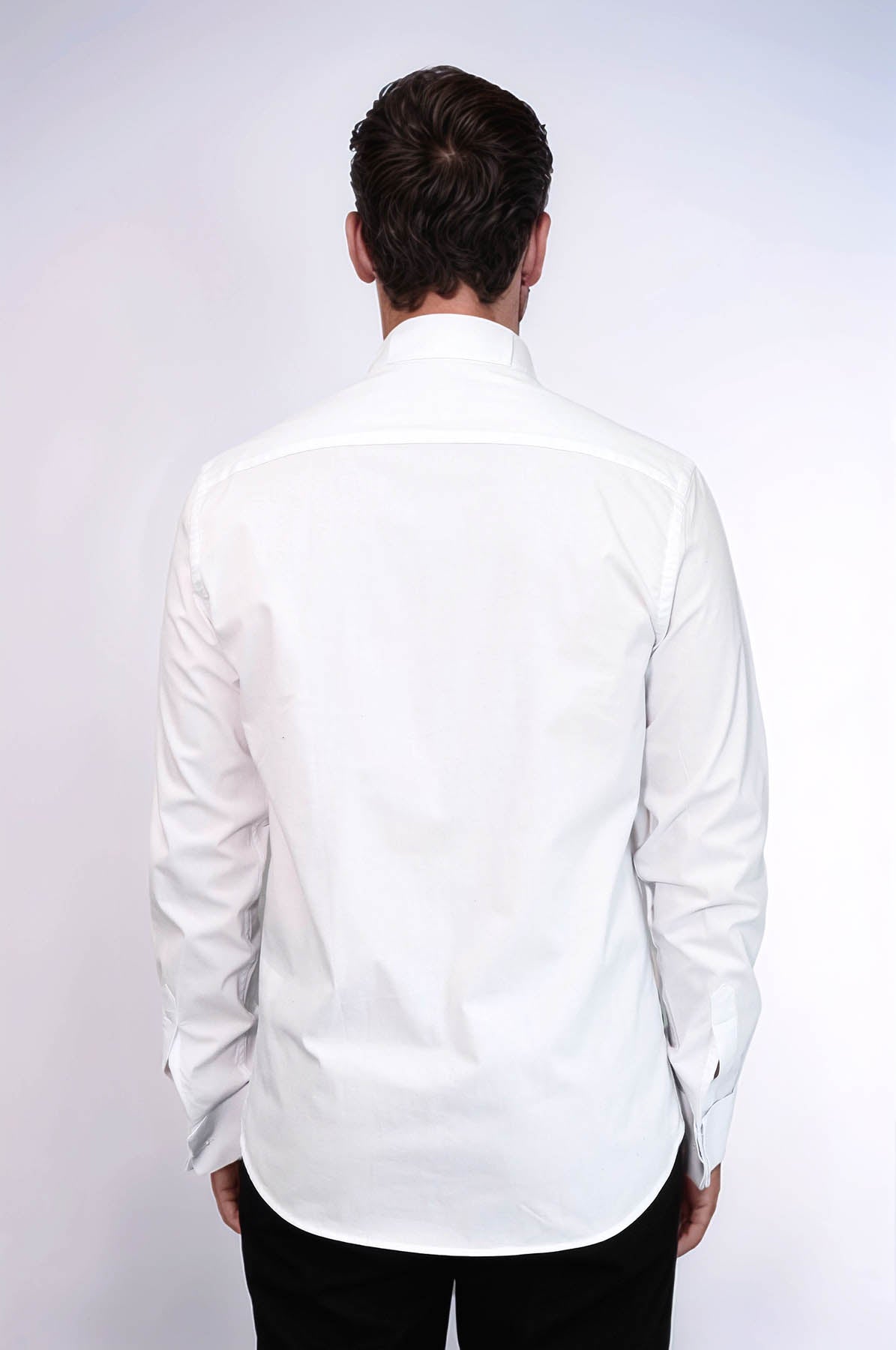 KOALA SYDNEY  Black Stripe Detailed White Men Tuxedo Shirt