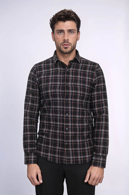 Plaid Black Men Lumberjack Shirt